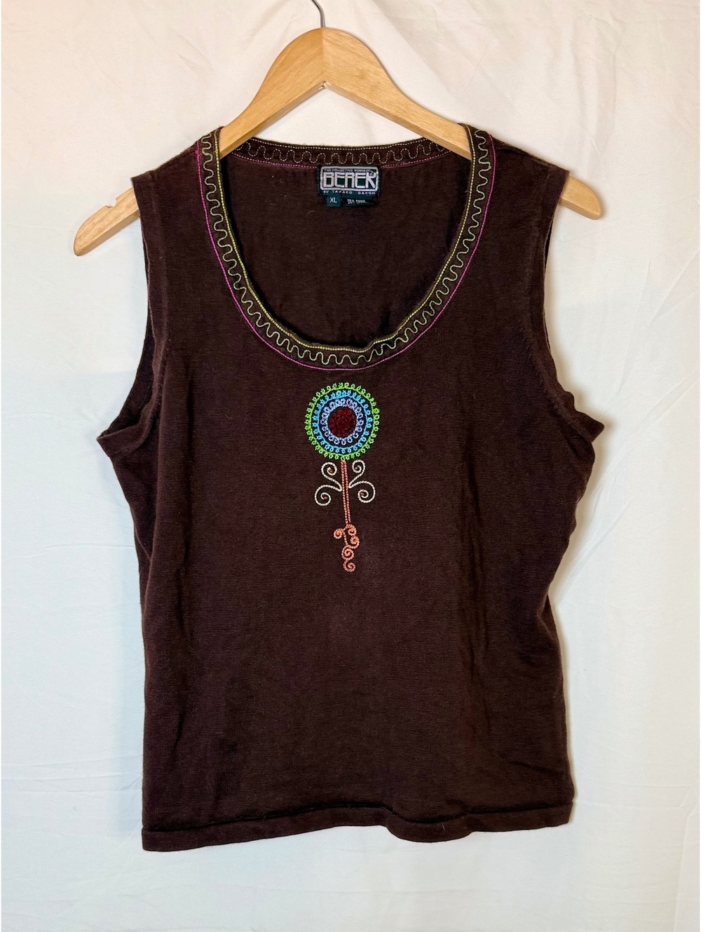90’s  Berek2 Ramie Cotton Embroidered Boho Tank